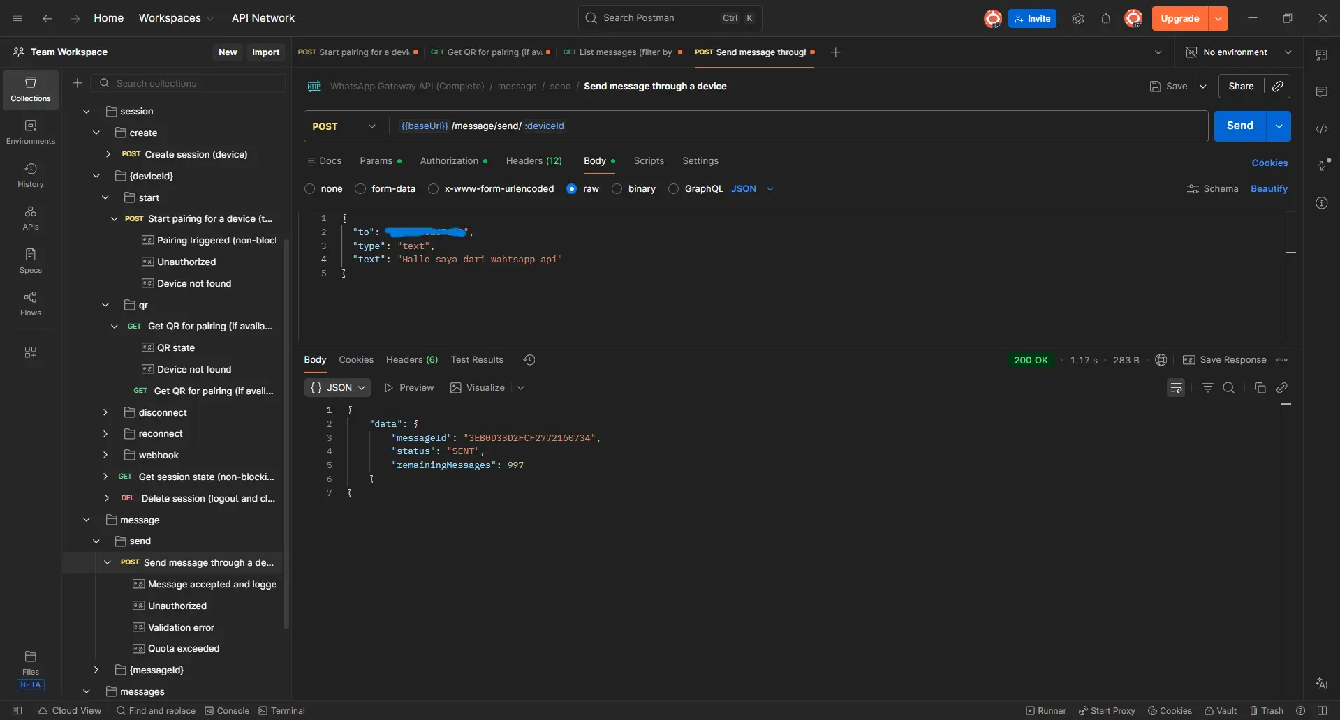 Unofficial WhatsApp API preview